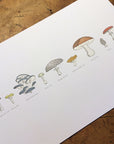 A Few Mushrooms Letterpress Print