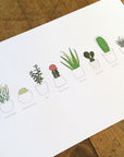 A Few Succulents Letterpress Print