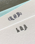 Custom Letterpress Notecards - Argent