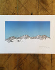 Broken Top and Three Sisters Letterpress Print
