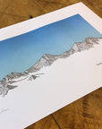 Broken Top and Three Sisters Letterpress Print