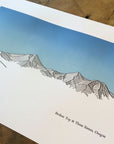 Broken Top and Three Sisters Letterpress Print