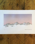 Broken Top and Three Sisters Letterpress Print