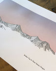 Broken Top and Three Sisters Letterpress Print