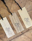 Bunny Ears Cactus Letterpress Wood Bookmark