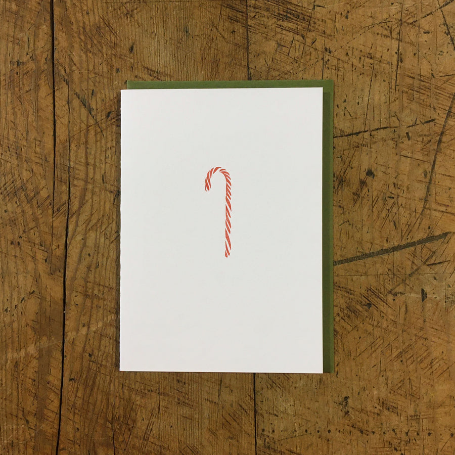 Candy Cane Holiday Letterpress Card