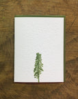 Conifer Tree Letterpress Holiday Cards - Stars & Snow
