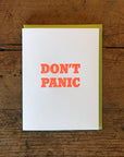 Don't Panic Letterpress Card