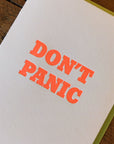 Don't Panic Letterpress Card