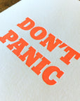 Don't Panic Letterpress Card