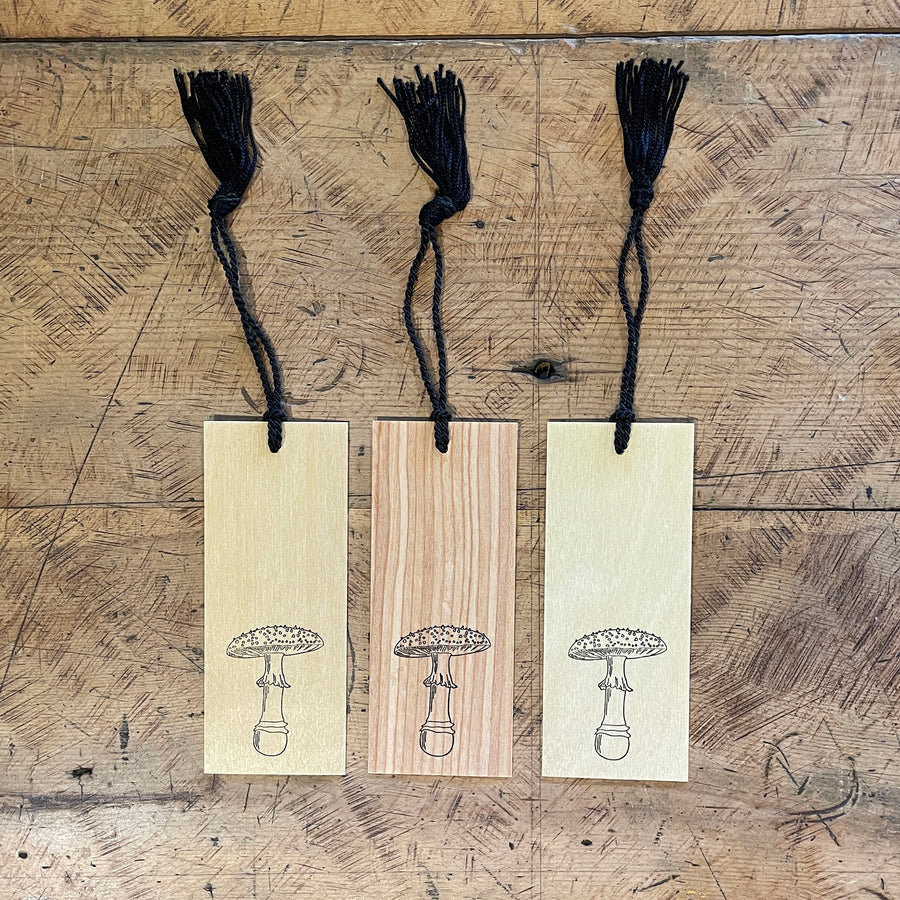 Fly Agaric Mushroom Letterpress Wood Bookmark