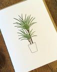 Dragon Tree Houseplant Letterpress Card