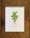 Fiddle Leaf Fig Houseplant Letterpress Card