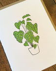 Monstera Plant Letterpress Card