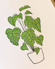 Monstera Plant Letterpress Card