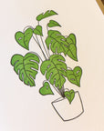 Monstera Houseplant Letterpress Card