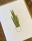 Snake Plant Letterpress Card