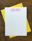 Custom Letterpress Notecards - Huxley Vertical
