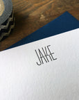 Custom Letterpress Notecards - Huxley Vertical