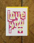 Love You Alpha-blox Letterpress Card