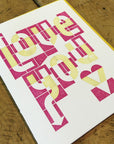 Love You Alpha-blox Letterpress Card