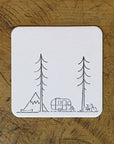 Minimal Adventure Letterpress Coasters - Set of 6