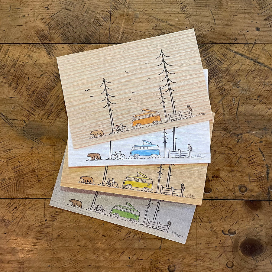 Minimal Adventure Letterpress and Watercolour Prints 4"x6"