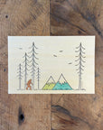 Minimal Adventures Letterpress and Watercolour Wood Print 4"x6"