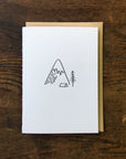 Camping in the Mountains Minimal Adventure Letterpress Card