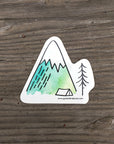 Minimal Adventure Camping in the Mountains Sticker