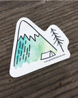 Minimal Adventure Camping in the Mountains Sticker