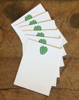 Monstera Leaf Letterpress Notecards