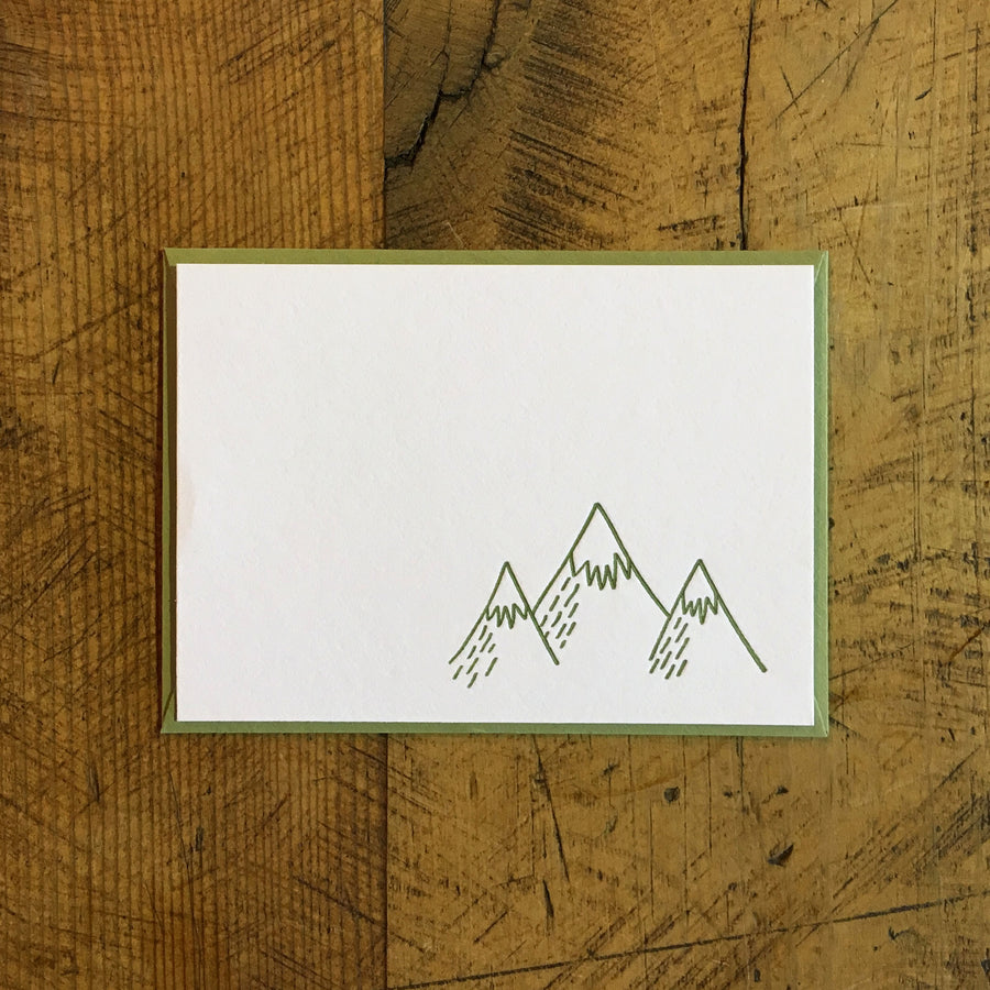 Mountains Mini Letterpress Gift Enclosure Card