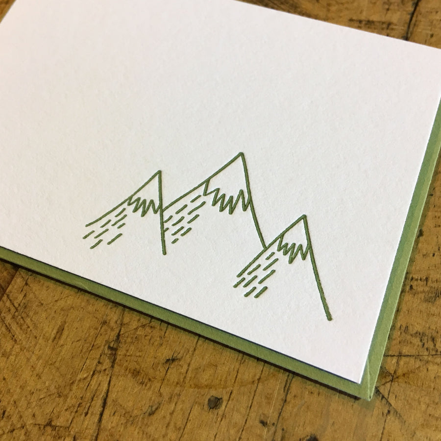 Mountains Mini Letterpress Gift Enclosure Card