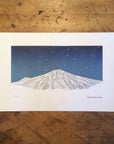 Mount Bachelor Twilight Letterpress Print