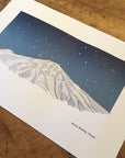 Mount Bachelor Twilight Letterpress Print