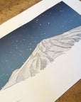 Mount Bachelor Twilight Letterpress Print