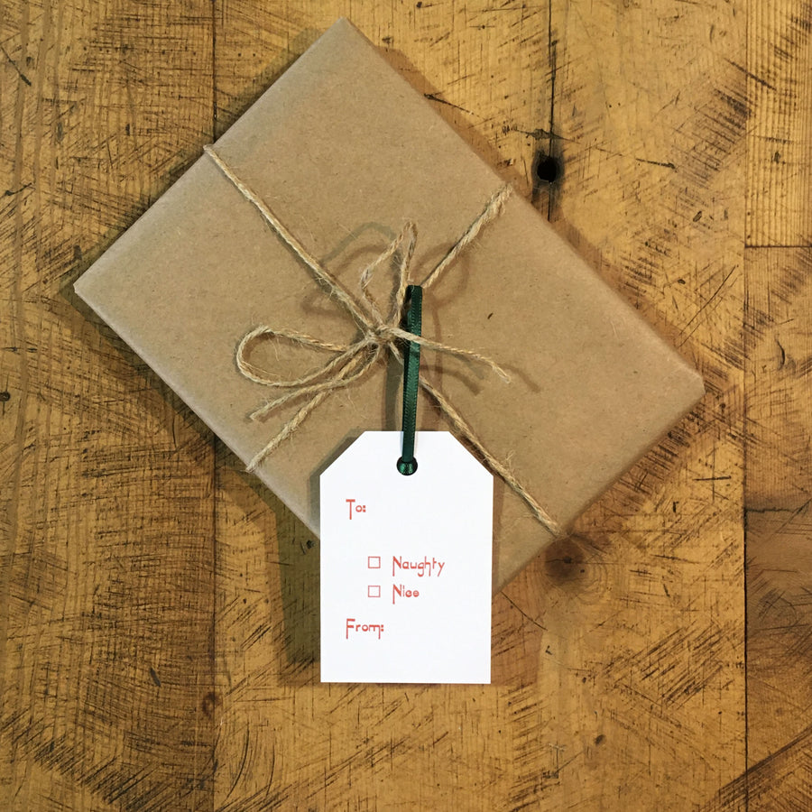 Naughty or Nice Letterpress Holiday Gift Tags