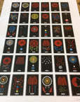 A Few Fireworks Letterpress Print Hand Painted