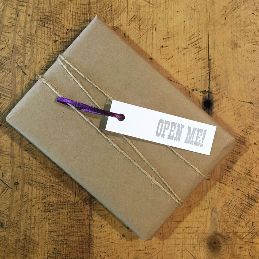 No Peeking/Open Me Letterpress Gift Tags - Set of 6