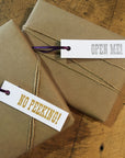 No Peeking and Open Me Letterpress Gift Tags