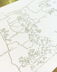 Oregon State Map Letterpress Postcard