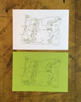 Oregon State Illustrated Map Letterpress Print