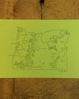 Oregon State Illustrated Map Letterpress Print