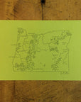 Oregon State Map Letterpress Print