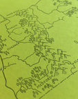 Oregon State Map Letterpress Print