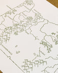 Oregon State Map Letterpress Print