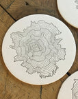 Oregon Topographic Map Letterpress Coasters