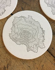 Oregon Topographic Map Letterpress Coasters