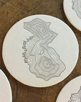 Oregon Topographic Map Letterpress Coasters